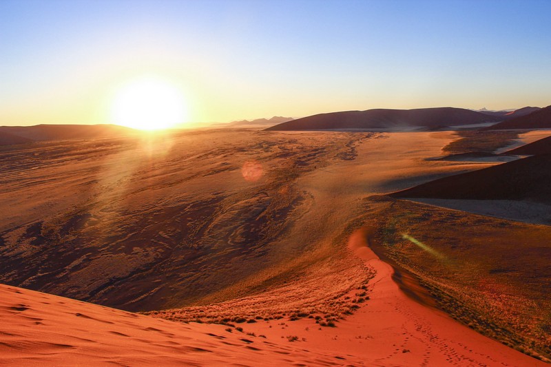 Sunrise over Namib-Naukluft National Park from Dune 45. Photo/A.Griffin