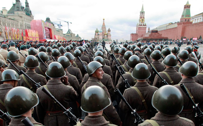 On parade in Red Square